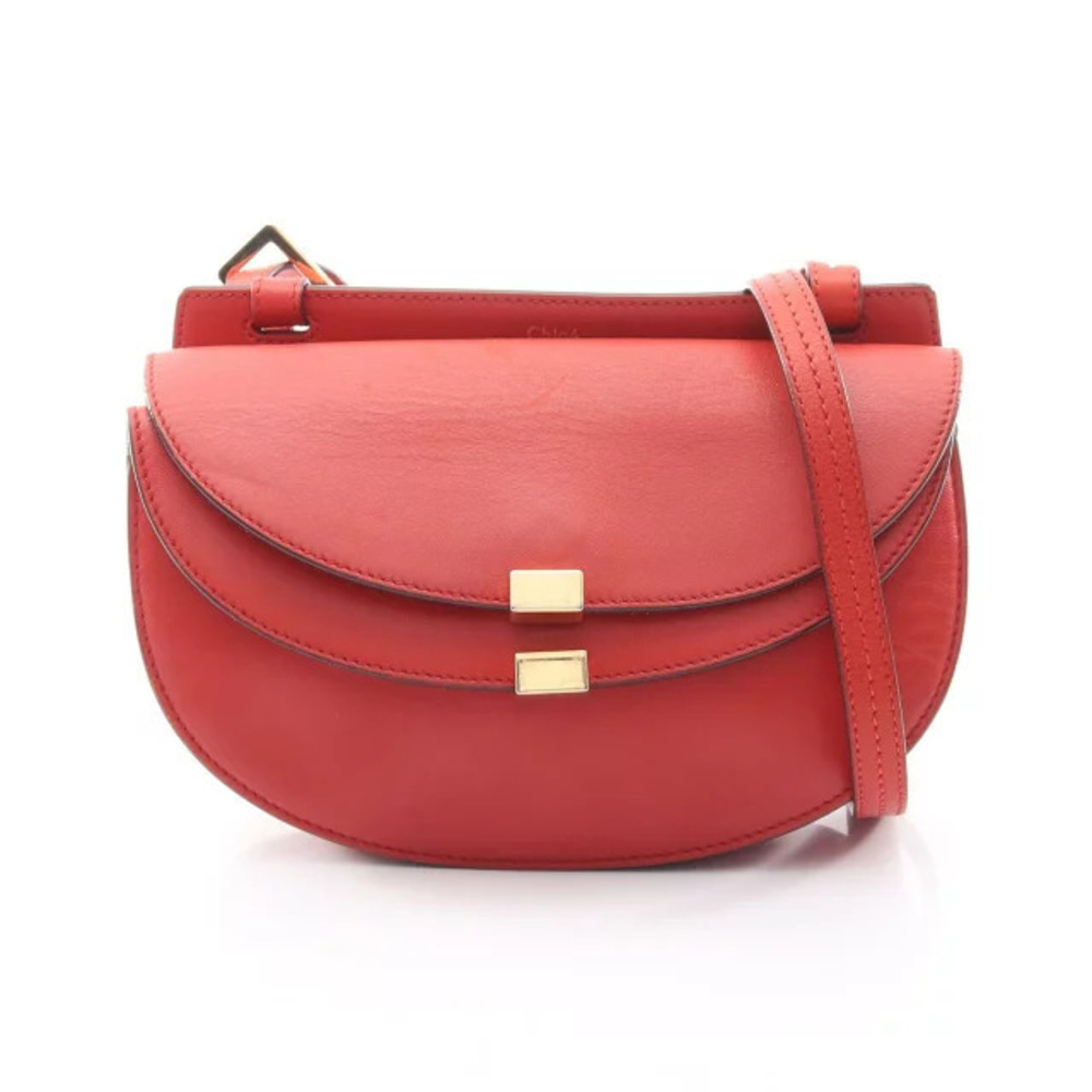 Chloe Georgia Shoulder Bag Leather Red